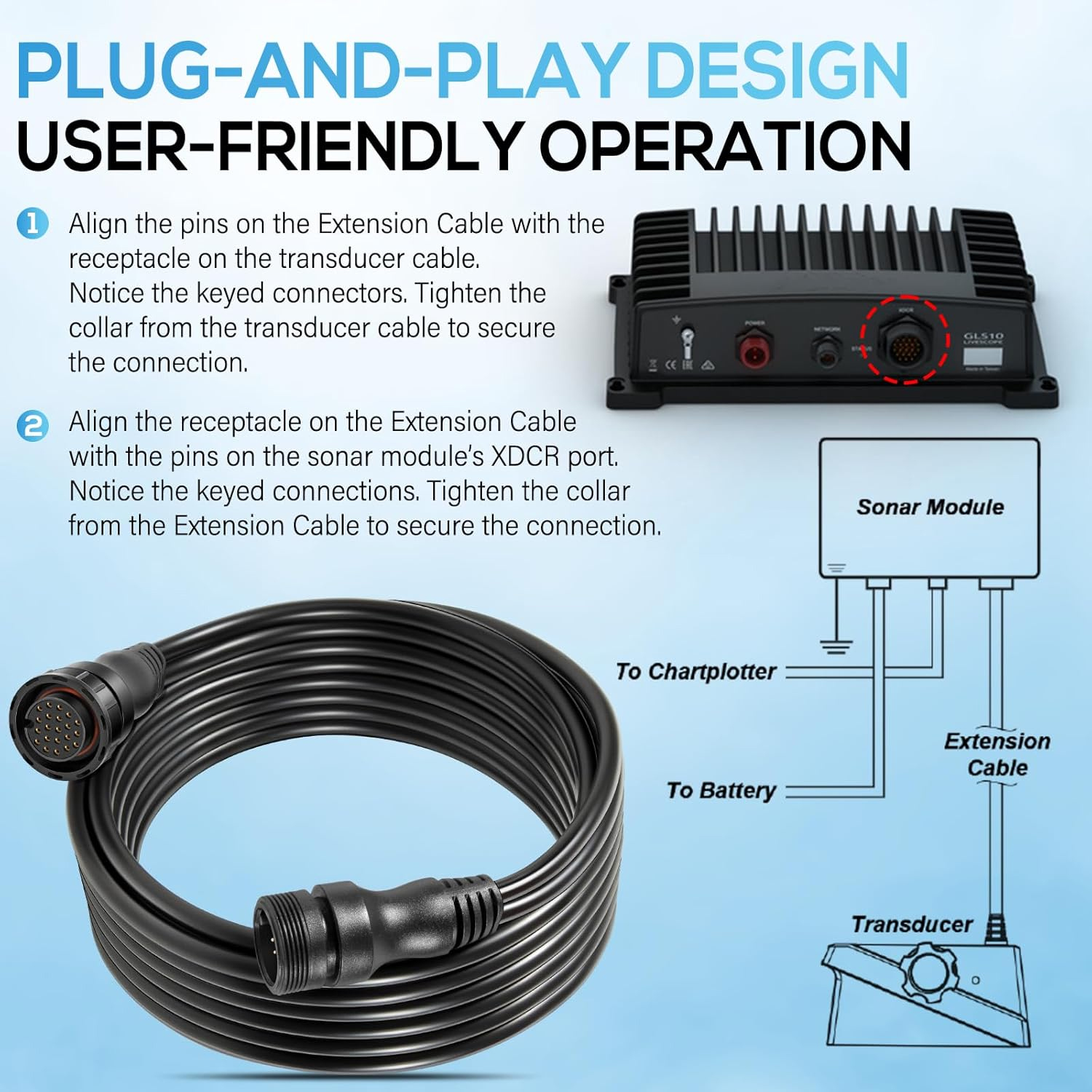 010-12855-00 Ship Transducer E - Fish Finder Cable avis et prix