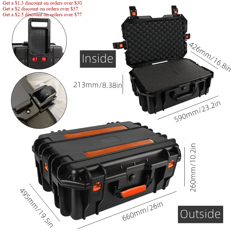 Large Capacity Tool box with w - Fish Finder Case avis et prix