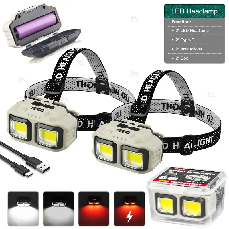 COB LED Headlamp Rechargeable  - Fishing Light avis et prix