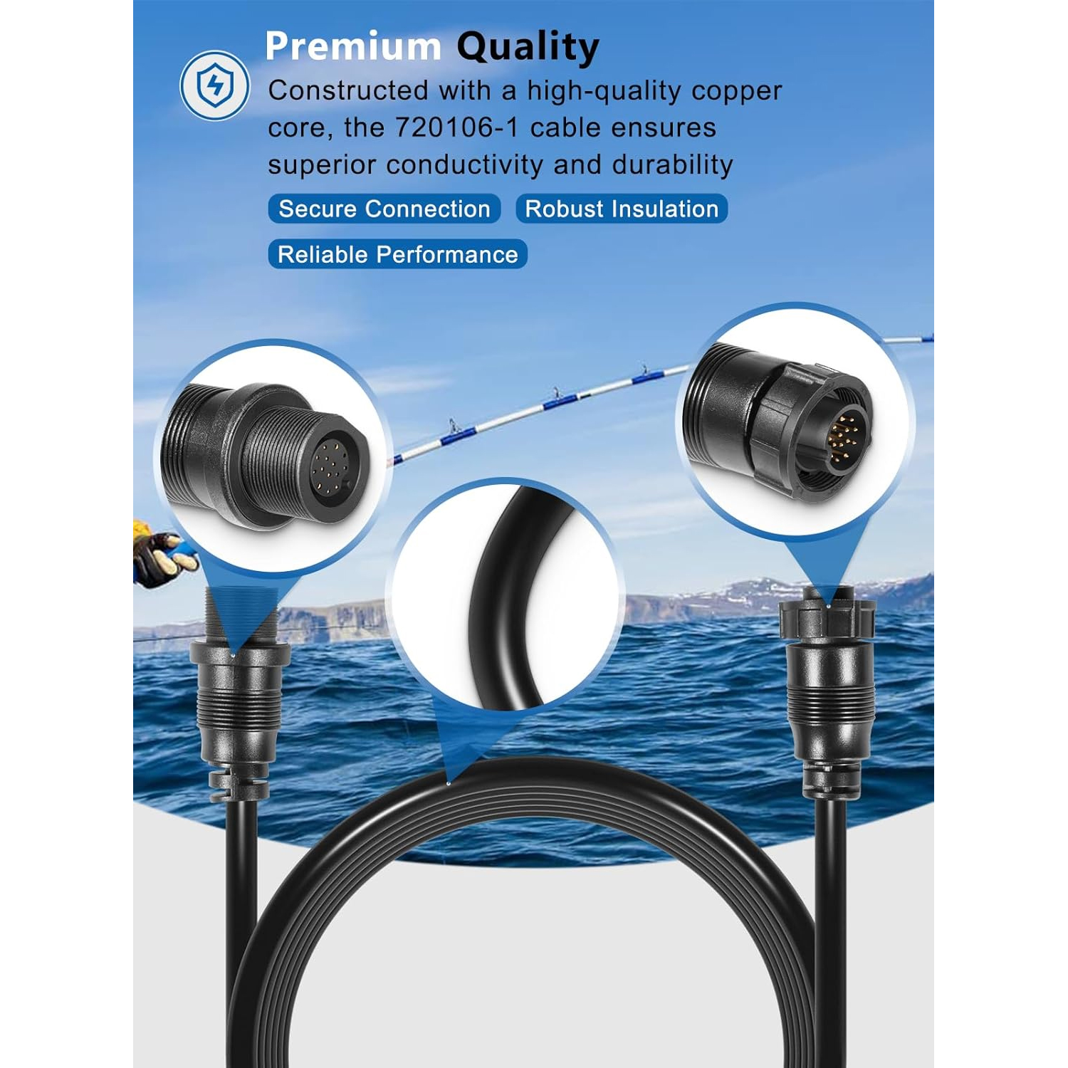 Transducer Extension Cable 10F - Fish Finder avis et prix