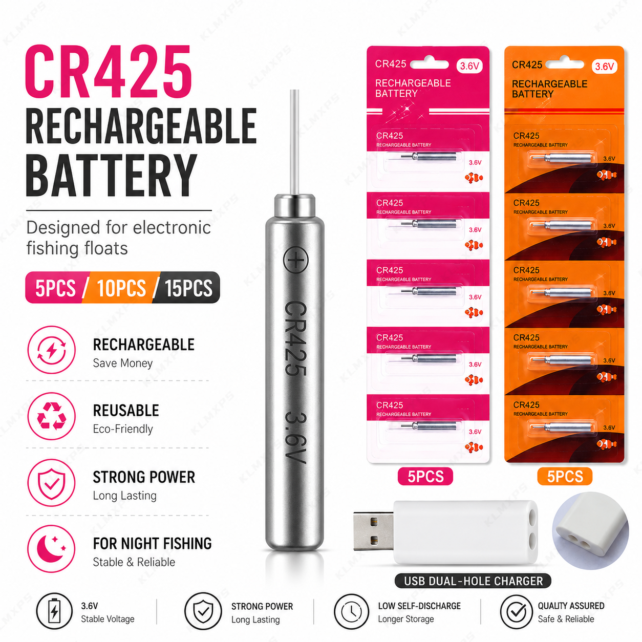 CR425 Rechargeable Battery for - Fish Finder Charger avis et prix
