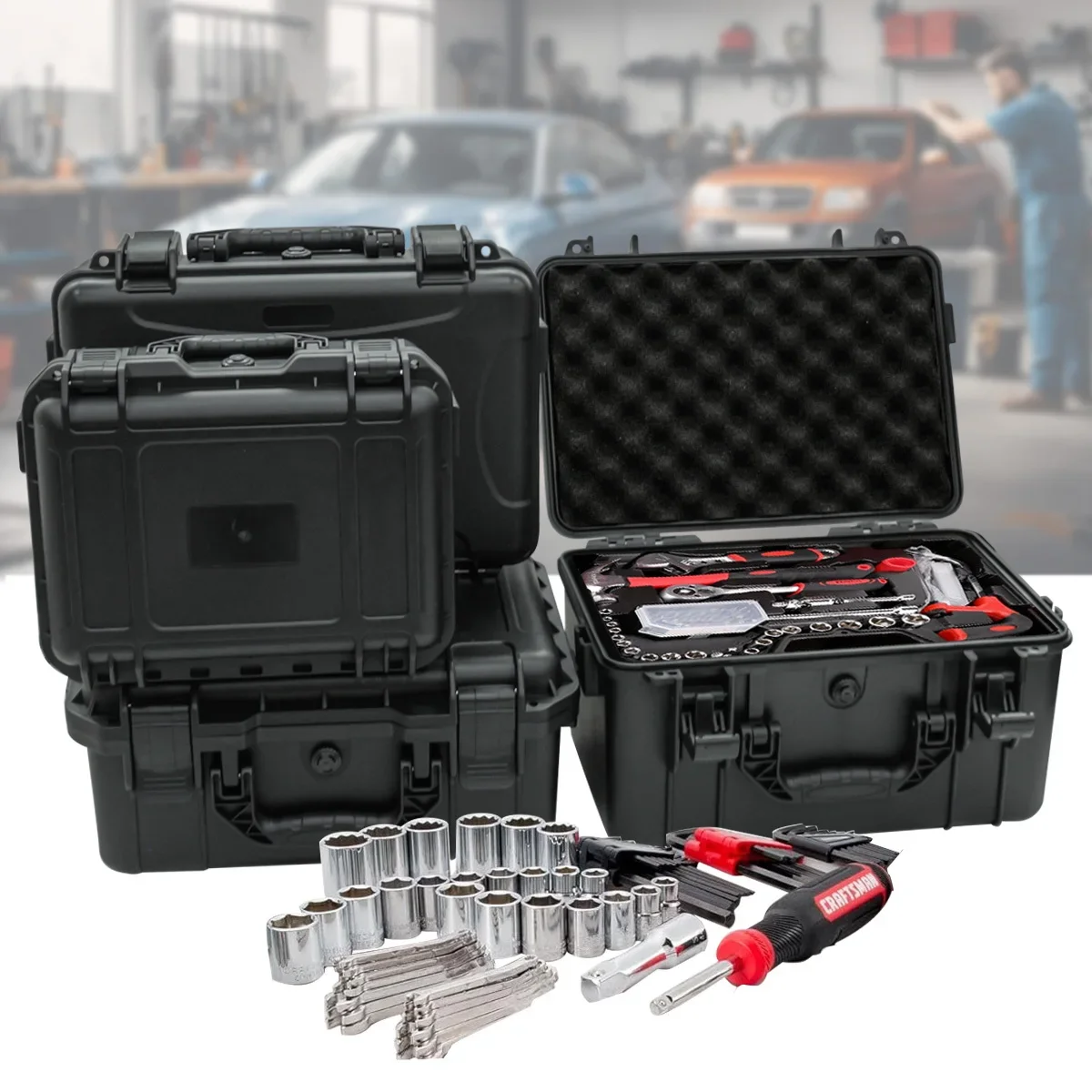 1 portable toolbox with pre cu - Fish Finder Case avis et prix