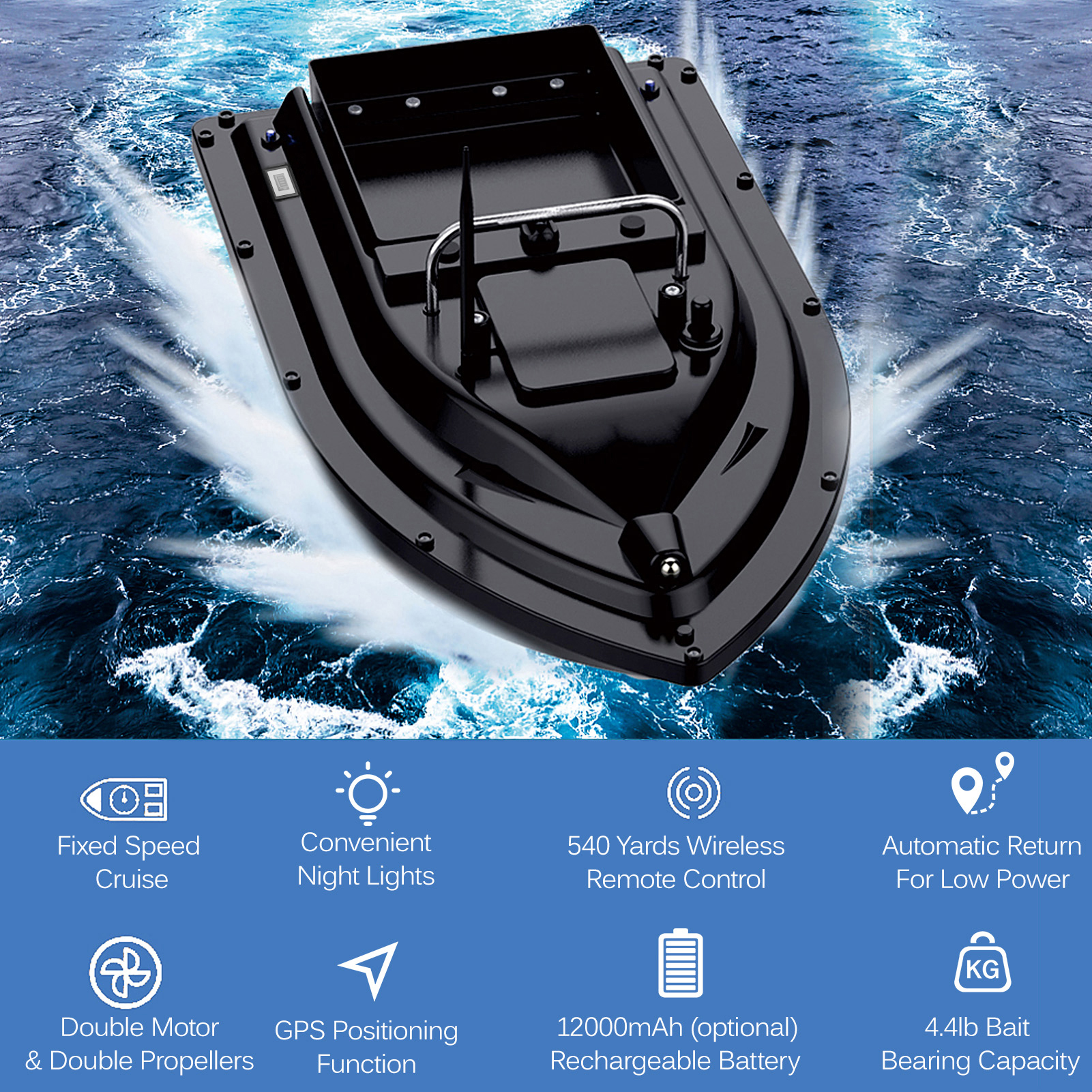 D16E GPS Fishing Bait Boat wit - Fishing Gps avis et prix