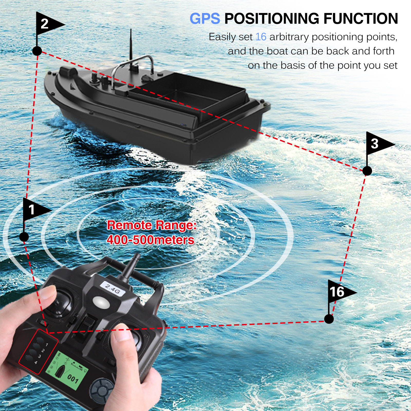 D16E GPS Fishing Bait Boat wit - Fishing Gps avis et prix